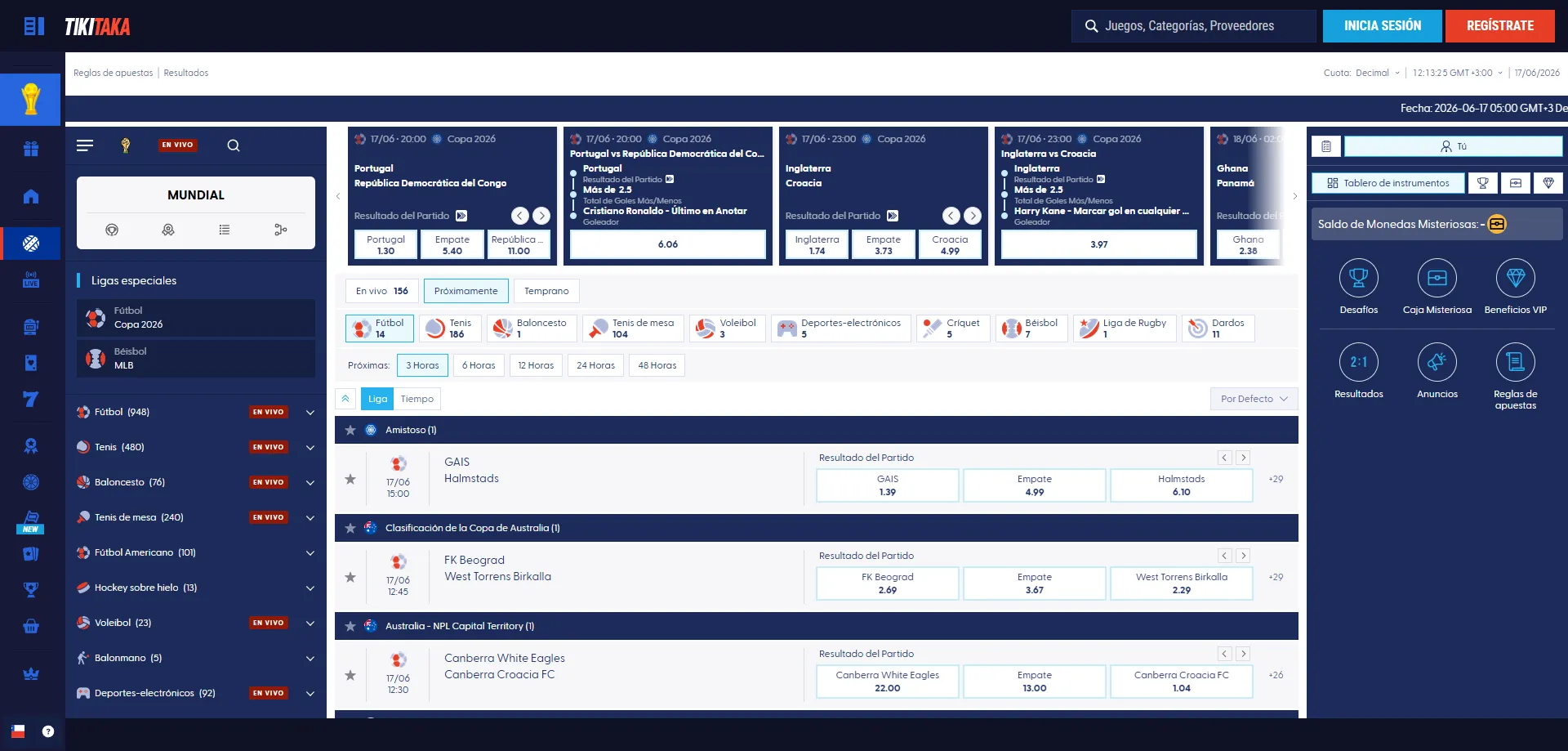 TikiTaka Casino account
